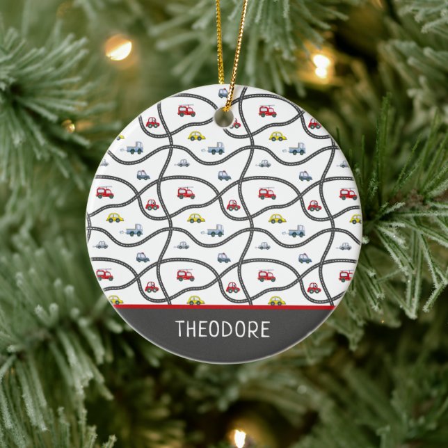 Adorno De Cerámica Navidades de autos del Personalizado pequeño cute (Árbol)