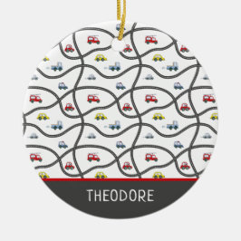 Adorno De Cerámica Navidades de autos del Personalizado pequeño cute