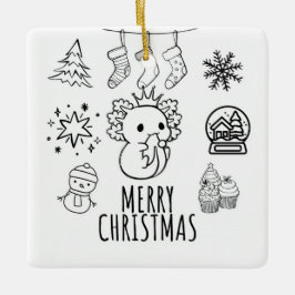 Adorno De Cerámica Navidades de Axolotl