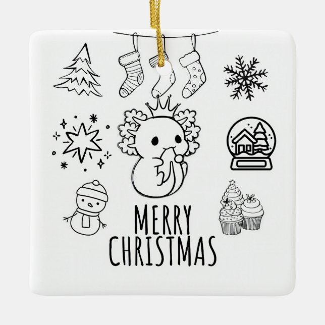 Adorno De Cerámica Navidades de Axolotl (Anverso)