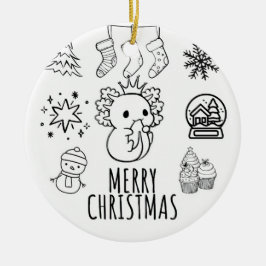 Adorno De Cerámica Navidades de axolotl