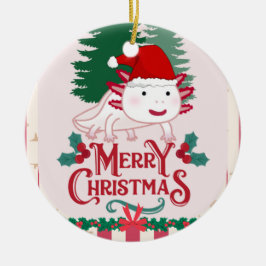Adorno De Cerámica Navidades de axolotl
