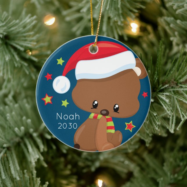 Adorno De Cerámica Navidades de Baby Woodlands Santa Bear (Árbol)