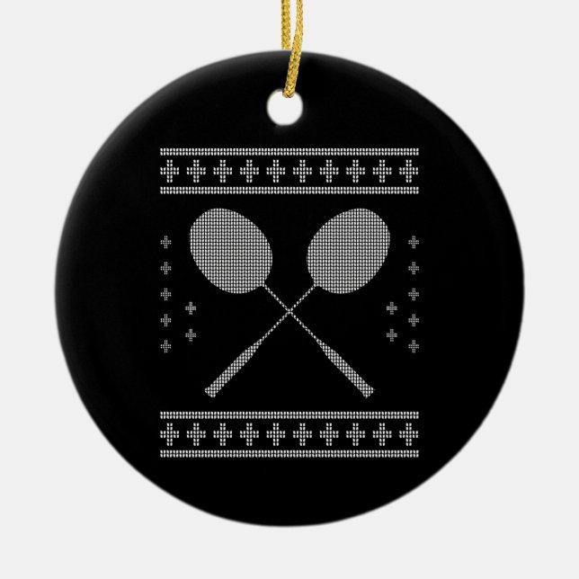 Adorno De Cerámica Navidades de Badminton (Frente)