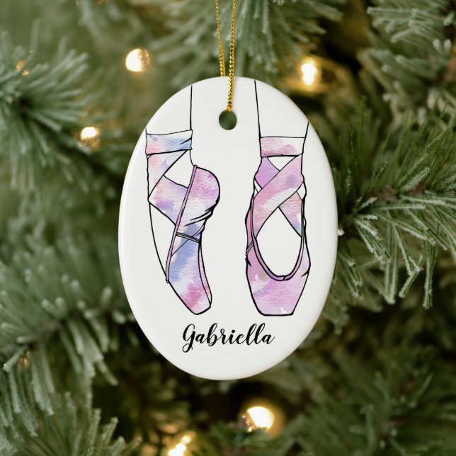 Adorno De Cerámica Navidades de ballet personalizados (Árbol)