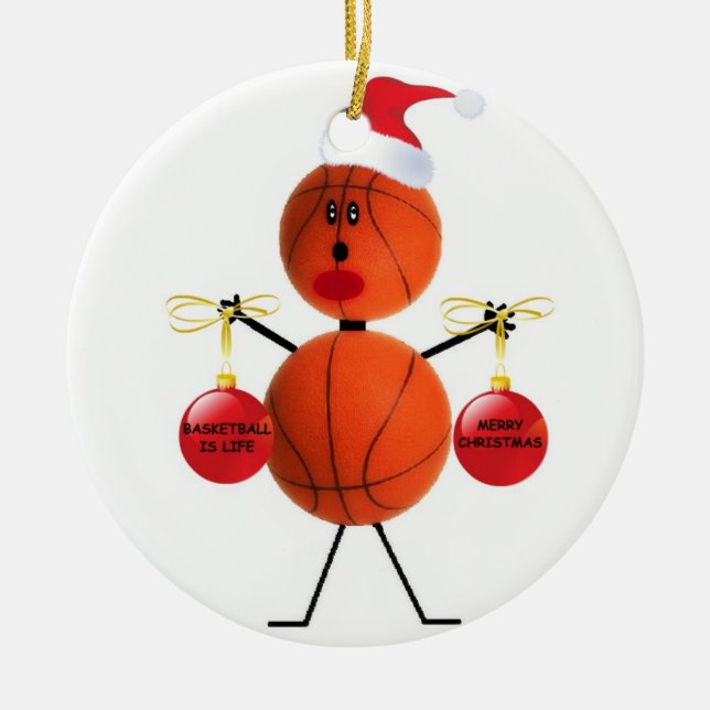 Adorno De Cerámica Navidades de baloncesto (Frente)