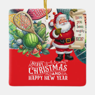Adorno De Cerámica Navidades de baloncesto con la temática de Santa C