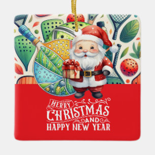 Adorno De Cerámica Navidades de baloncesto con la temática de Santa C