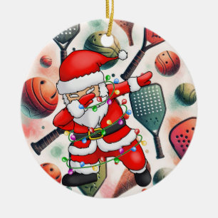 Adorno De Cerámica Navidades de baloncesto con la temática de Santa C