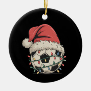 Adorno De Cerámica Navidades de baloncesto Santa Hat Xmas Sports