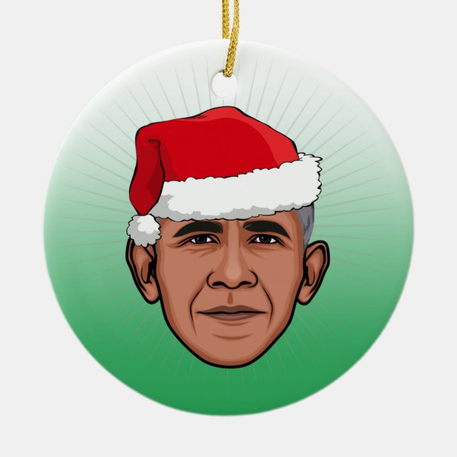 Adorno De Cerámica NAVIDADES de BARACK OBAMA (Frente)