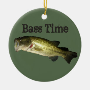 Adorno De Cerámica Navidades de Bass Fish Time Ornament