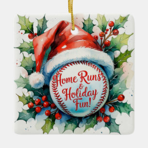 Adorno De Cerámica Navidades de béisbol