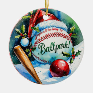 Adorno De Cerámica Navidades de béisbol