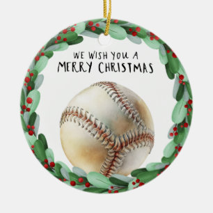 Adorno De Cerámica Navidades de béisbol