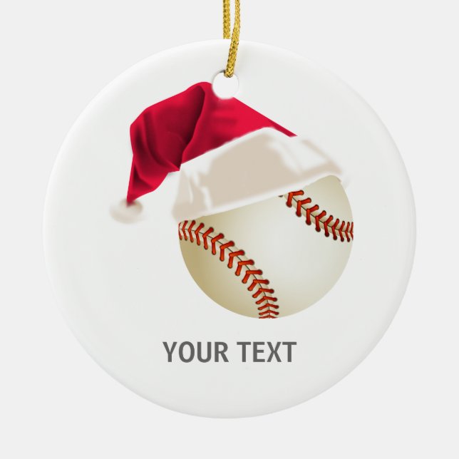 Adorno De Cerámica navidades de béisbol (Frente)