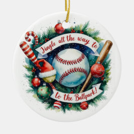 Adorno De Cerámica Navidades de béisbol