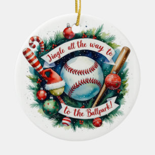 Adorno De Cerámica Navidades de béisbol