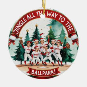 Adorno De Cerámica Navidades de béisbol
