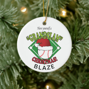 Adorno De Cerámica Navidades de béisbol de Grand Slam