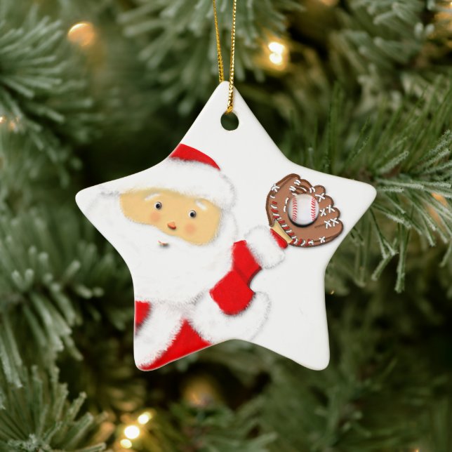 Adorno De Cerámica Navidades de Béisbol de Santa María (Árbol)
