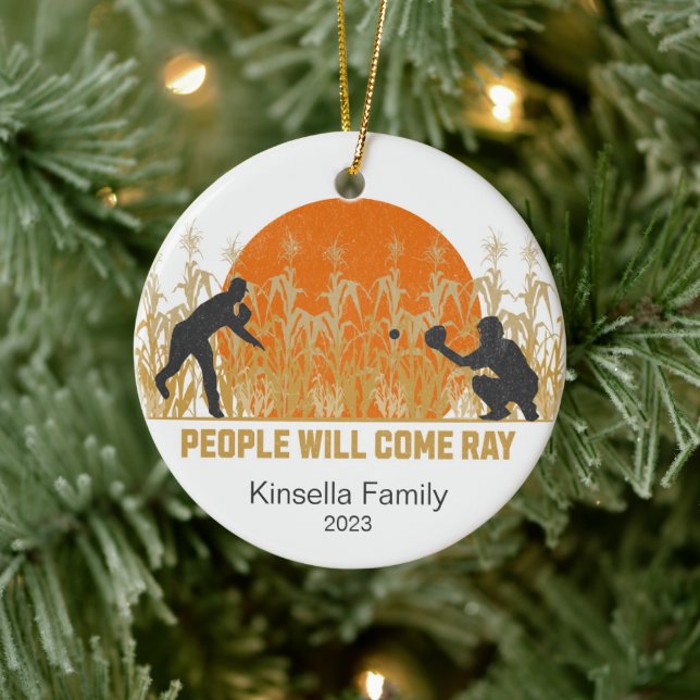Adorno De Cerámica Navidades de Béisbol Dream Fields Personalizados (Árbol)