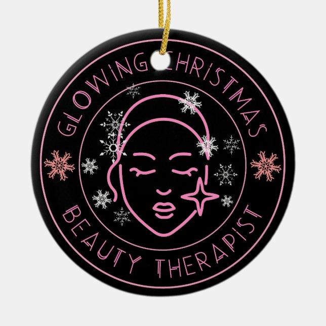 Adorno De Cerámica Navidades de belleza regalan salón de belleza (Frente)