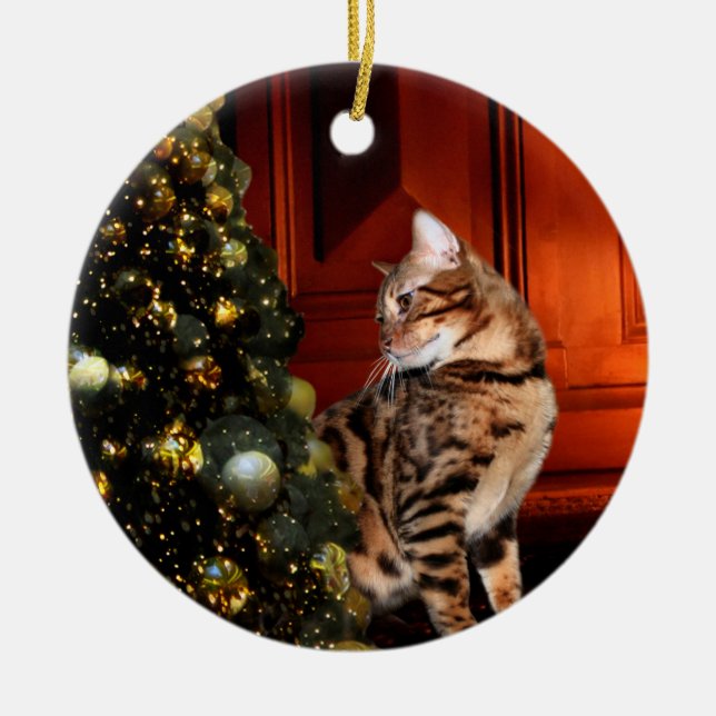 Adorno De Cerámica Navidades de Bengal Kitty (Frente)