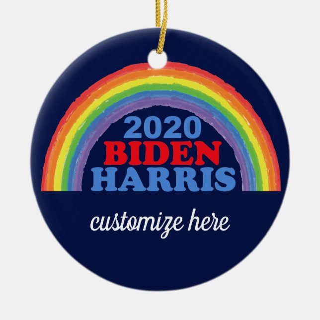Adorno De Cerámica Navidades de Biden Harris 2020 Personalizados del  (Frente)