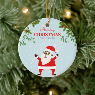 Adorno De Cerámica Navidades de Black Santa Claus de Estados Unidos