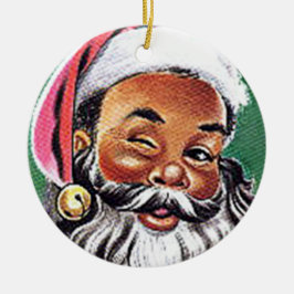 Adorno De Cerámica Navidades de Black Santa Claus de Estados Unidos