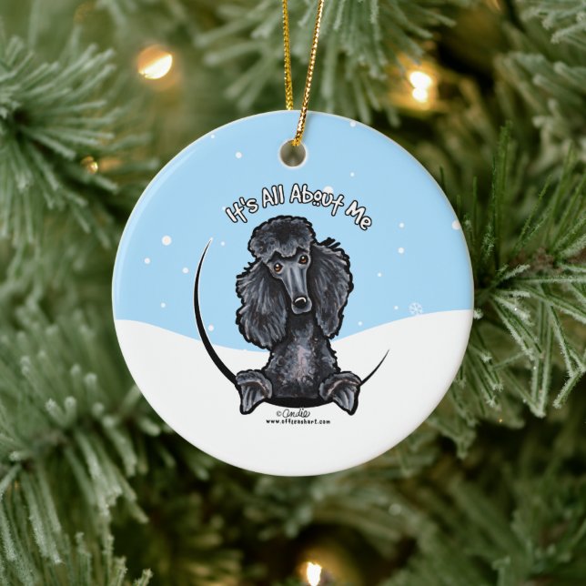Adorno De Cerámica Navidades de Black Standard Poodle IAAM (Árbol)