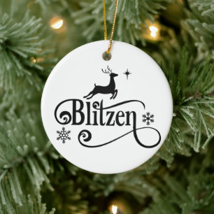 Adorno De Cerámica Navidades de Blitzen por nombres de renos de Santa