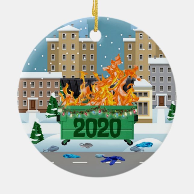 Adorno De Cerámica Navidades de bomberos basureros 2020 (Atrás)