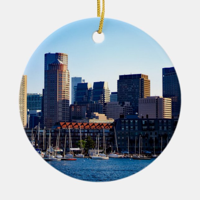 Adorno De Cerámica Navidades de Boston Massachusetts Keepsake Souveni (Frente)