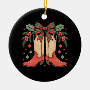 Adorno De Cerámica Navidades De Bota De Bota De Bota De Vaquera Brill