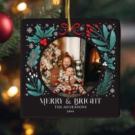 Adorno De Cerámica Navidades de Botánicos de Invierno Negro Foto