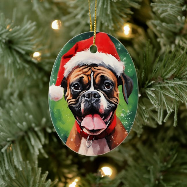 Adorno De Cerámica Navidades de Boxer de Alemania pinchan arte (Árbol)