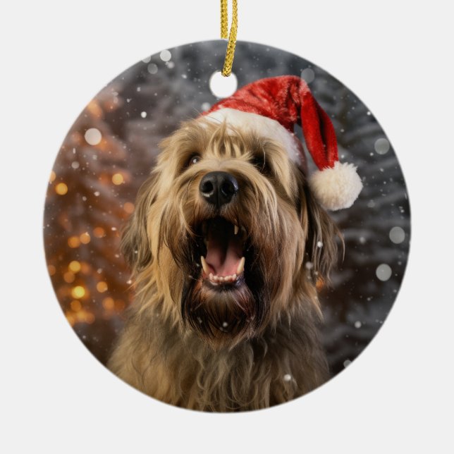 Adorno De Cerámica Navidades de Briard Dog Keepsake Ornament (Frente)
