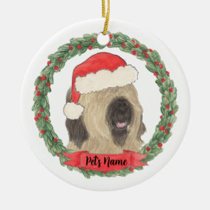 Adorno De Cerámica Navidades de Briard personalizados