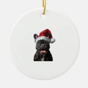 Adorno De Cerámica Navidades de Bulldog de Francia