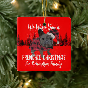 Adorno De Cerámica Navidades de Bulldog franceses personalizan a perr