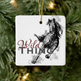 Adorno De Cerámica Navidades de caballos galopantes de Cosas Silvestr