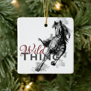 Adorno De Cerámica Navidades de caballos galopantes de Cosas Silvestr