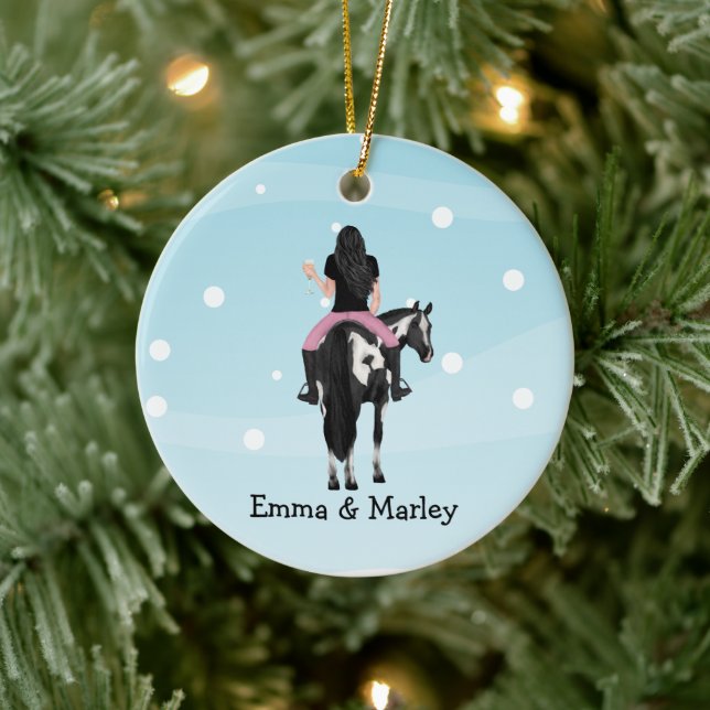 Adorno De Cerámica Navidades de caballos personalizados, caballo de P (Árbol)