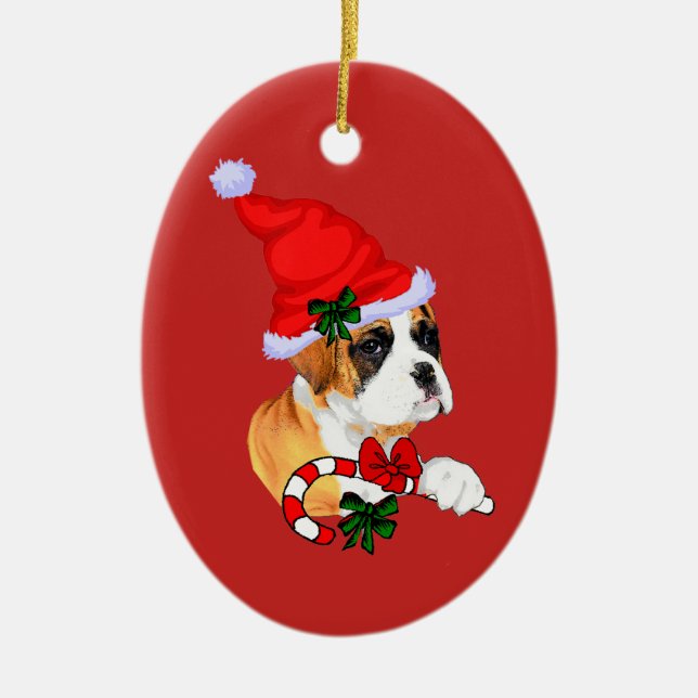 Adorno De Cerámica Navidades de Cachorros (Frente)