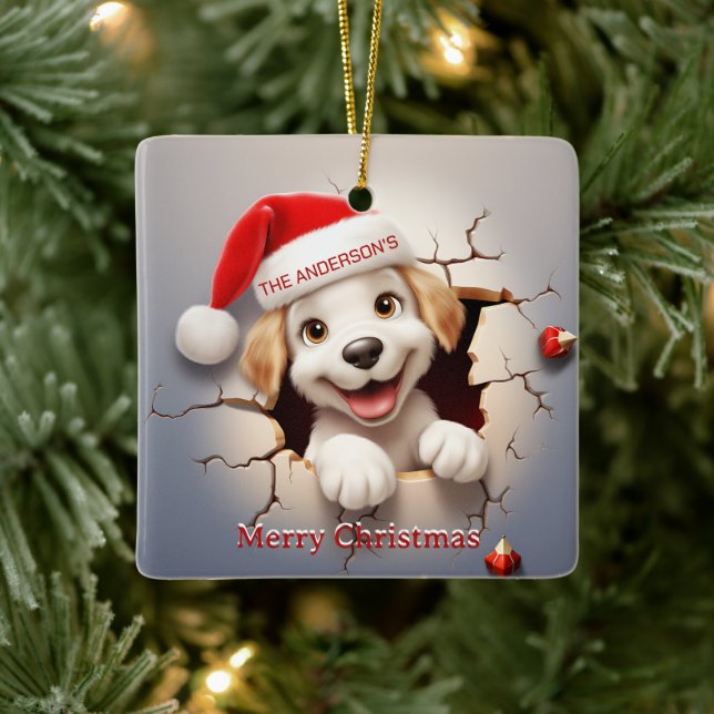 Adorno De Cerámica navidades de Cachorros 3D (Árbol)