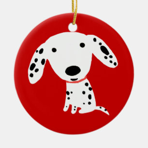 Adorno De Cerámica Navidades de cachorros dálmatas navideños