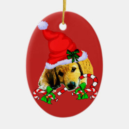 Adorno De Cerámica Navidades de Cachorros de Golden Retriever