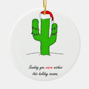 Adorno De Cerámica Navidades de Cactus